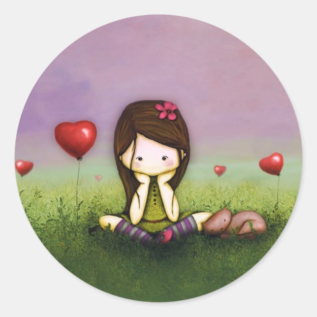 Adesivo Redondo Pensando em você (Frente)