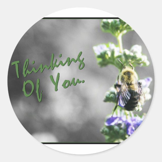 Adesivo Redondo Pensando em você! (Frente)
