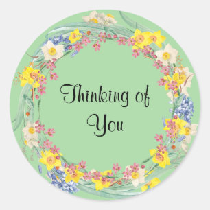 Adesivo Redondo Pensando em você clássico