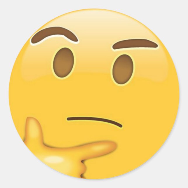 Adesivo Redondo Pensando no Emoji Sticker (Frente)