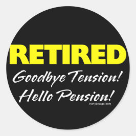 Adesivo Redondo Pensão de Hellow aposentada (Escuro)