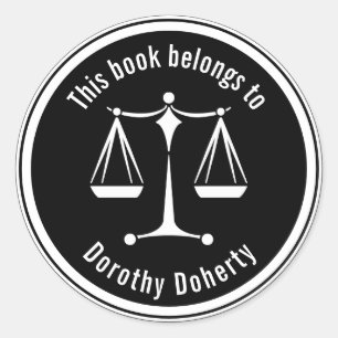 Adesivo Redondo Pense em Justiça - Vinheta de Direito