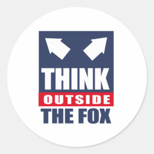 Adesivo Redondo Pense fora da raposa