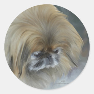 Adesivo Redondo Pensive Pekingese