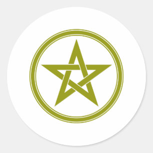 Adesivo Redondo pentacle do ouro