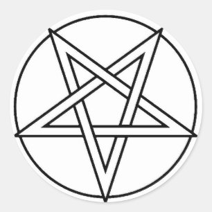Adesivo Redondo Pentacle invertido preto