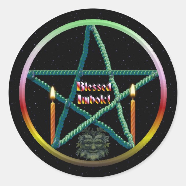 Adesivo Redondo Pentáculo Imbólico (Frente)