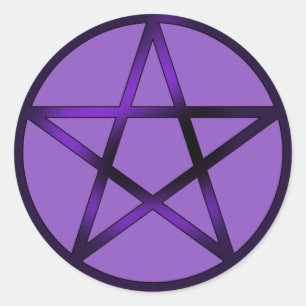 Adesivo Redondo Pentáculo - Roxo