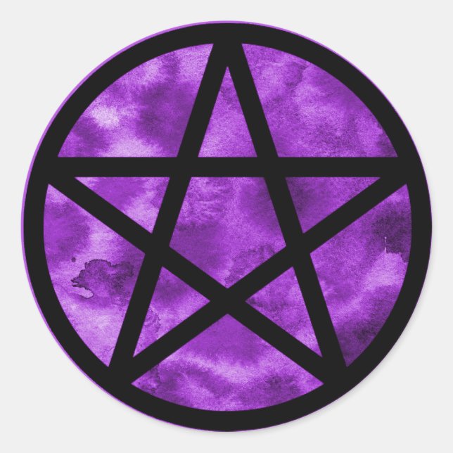 Adesivo Redondo Pentágono roxo (Frente)