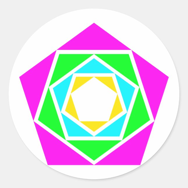 Adesivo Redondo Pentágonos pentagons (Frente)