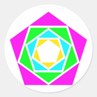 Adesivo Redondo Pentágonos pentagons