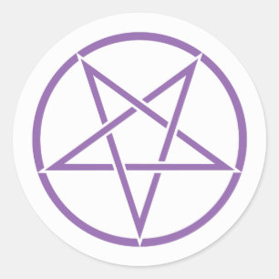 Adesivo Redondo Pentagram invertido (cor do pentagram