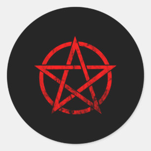 Adesivo Redondo Pentagram Occulto Wicca - Símbolo Gótico Witchcraf