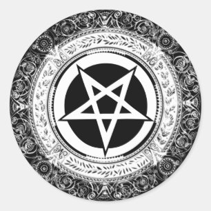 Adesivo Redondo Pentagram ornamentado