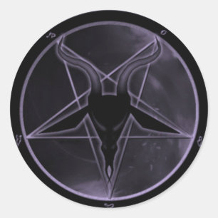 Adesivo Redondo Pentagram roxo
