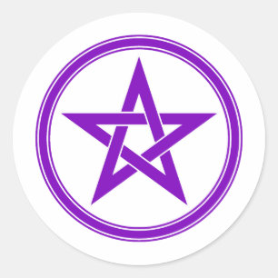 Adesivo Redondo Pentagram roxo do Pentacle