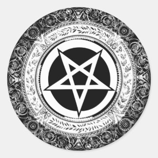 Adesivo Redondo Pentagrama do ornamentado