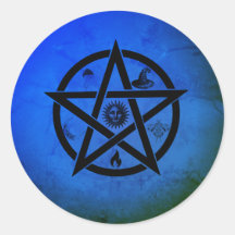 Pentagrama mágico em azul-radiano