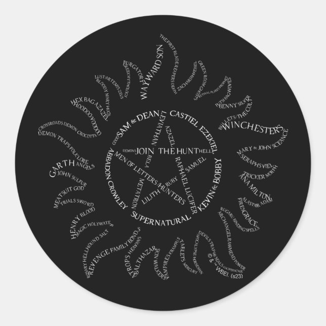 Adesivo Redondo Pentagrama sobrenatural (Frente)