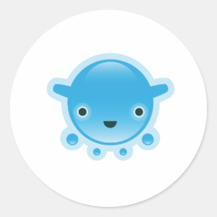 Adesivo Redondo Pentes Azuis de Bubo Esquilos