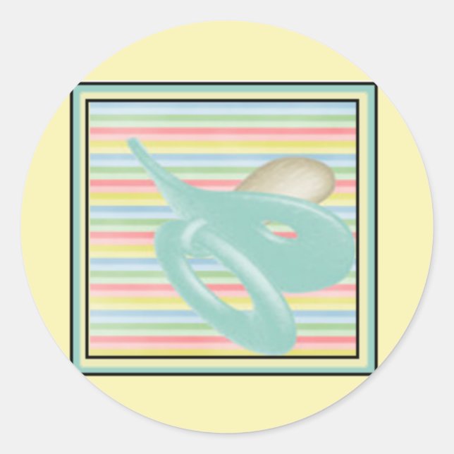 Adesivo Redondo Pentes-bebê e selos de envelopes (Frente)