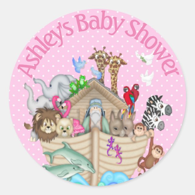 Adesivo Redondo Pentes de Arca de Noah para Convites (Frente)