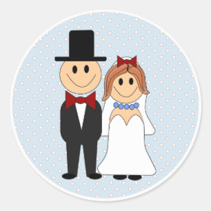 Adesivo Redondo Pentes de Bolinhas Azul para Casamento de Noz e No