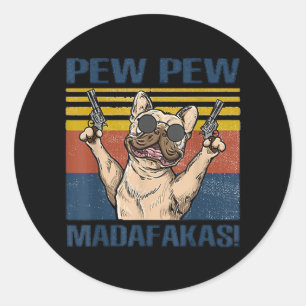 Adesivo Redondo Pentes de Cães   Pomada de Buldogue Madafakas