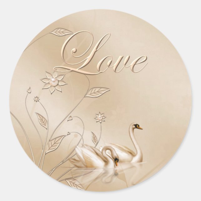 Adesivo Redondo Pentes de Casamento de Amor (Frente)