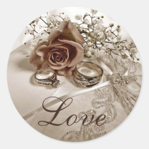Adesivo Redondo Pentes de Casamento de Amor