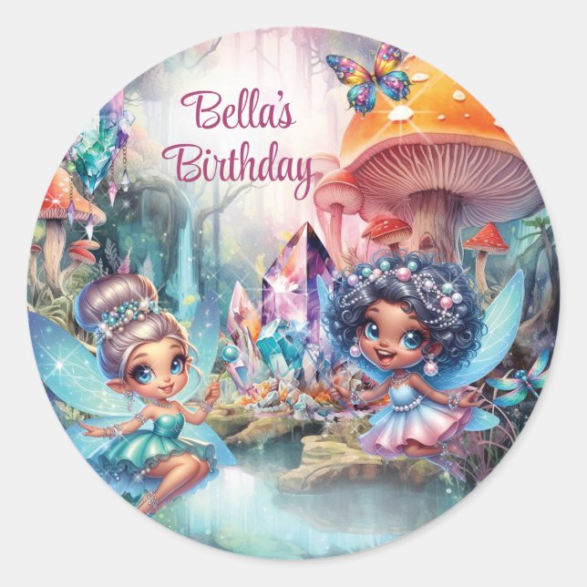 Adesivo Redondo Pentes de fadas mágicas (Frente)