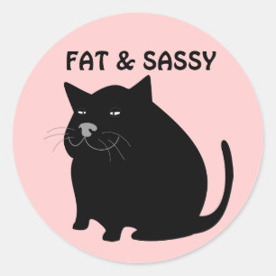 Adesivo Redondo Pentes de Gato Gordo e Sassado
