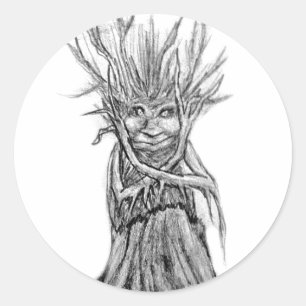 Adesivo Redondo Pentes de Goblin em Árvore