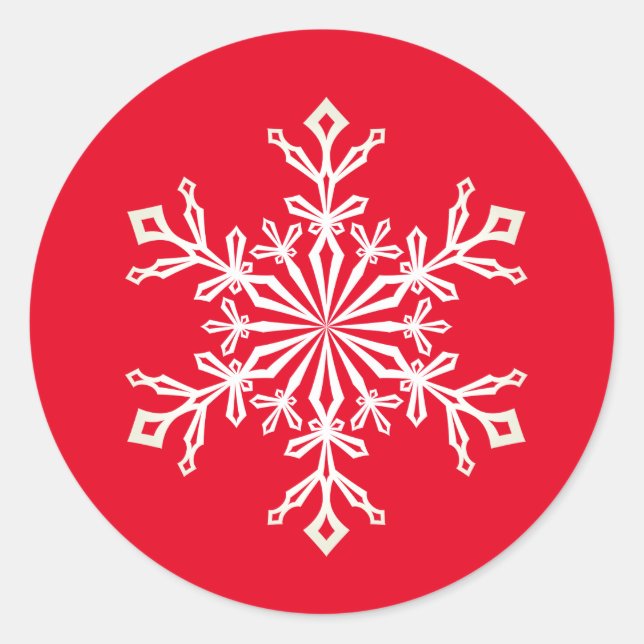 Adesivo Redondo Pentes de Natal-Floco de Neve (Frente)