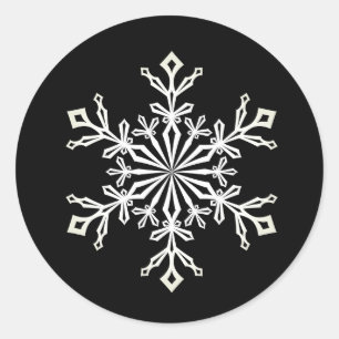 Adesivo Redondo Pentes de Natal-Floco de Neve