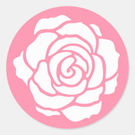 Adesivo Redondo Pentes de Rosa Brancas
