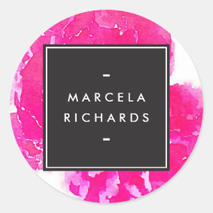 Adesivo Redondo Peônias cor-de-água Elegante