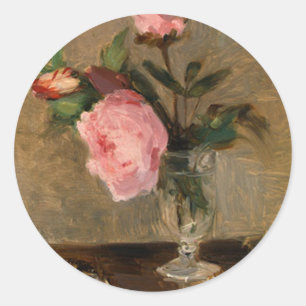 Adesivo Redondo Peonies Berthe Morisot Fine Art