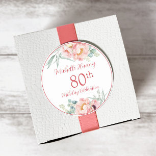 Adesivo Redondo Peony Birthday Sticker