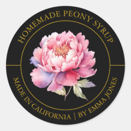 Adesivo Redondo Peony Modern label