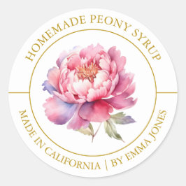 Adesivo Redondo Peony Modern label