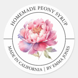 Adesivo Redondo Peony Modern label