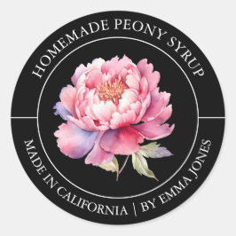 Adesivo Redondo Peony Modern label