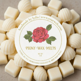 Adesivo Redondo Peony Wax Melts Personalized Floral Sticker Label