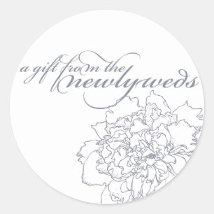 Adesivo Redondo Peony Wedding Favor Sticker