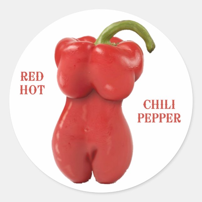 Adesivo Redondo Pepper Red Hot Chili (Frente)