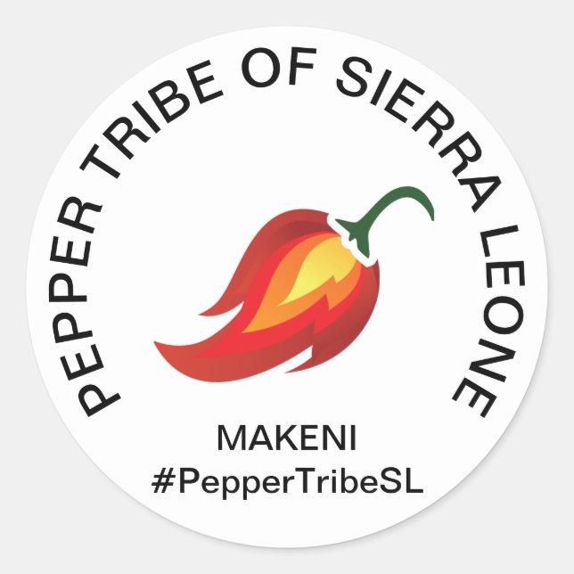 Adesivo Redondo Pepper Tribe Sierra Leone Sticker (Frente)