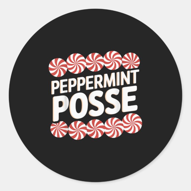 Adesivo Redondo Peppermint Sse Festive Christmas Candy Theme Famil (Frente)