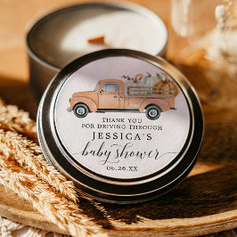 Adesivo Redondo Pequena Abóbora No Caminho Dos Pinheiros