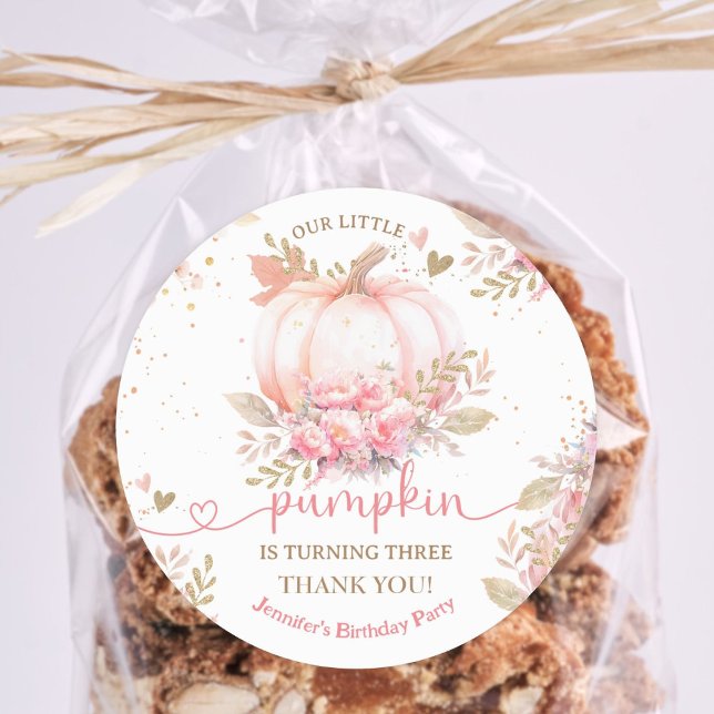 Adesivo Redondo Pequena aniversário de 3 anos (Criador carregado)